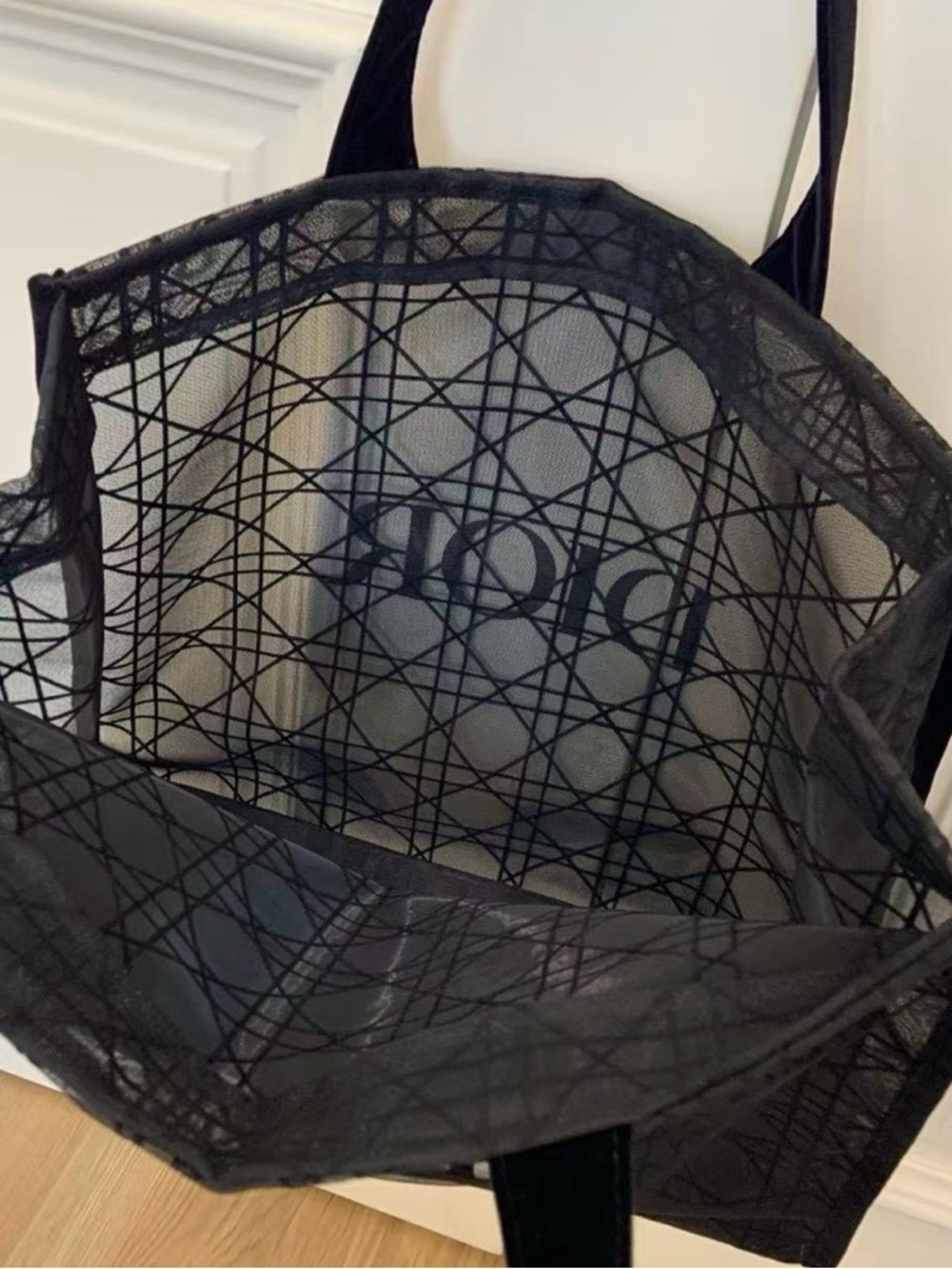Dior Black Logo Canvas Tote - Picture 3 of 6